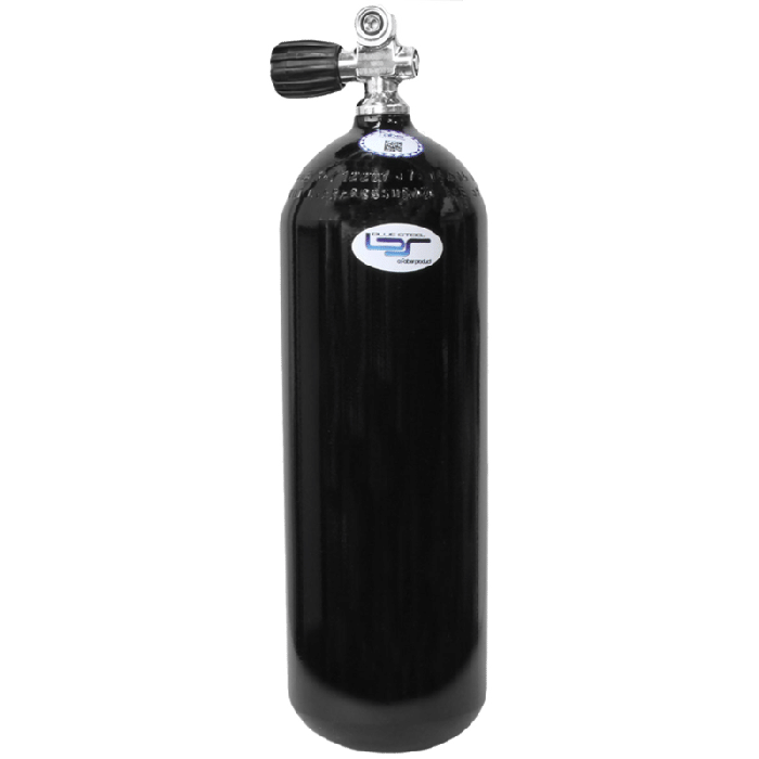 Faber HP40 Steel Tank (Black, 40 cu ft) | Dive Right In Scuba