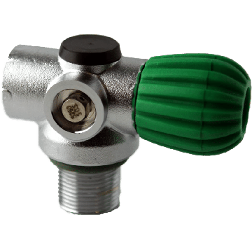 Blue Steel Inline Rebreather Valve - Green - 3442psi - (100% O2)